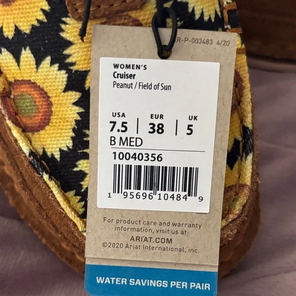 Ariat womens Brown Sunflower Moccasins - Picture 2 of 6